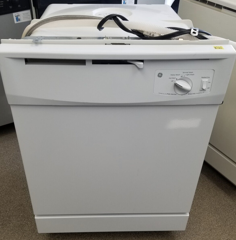 GE White BuiltIn Electric Dishwasher