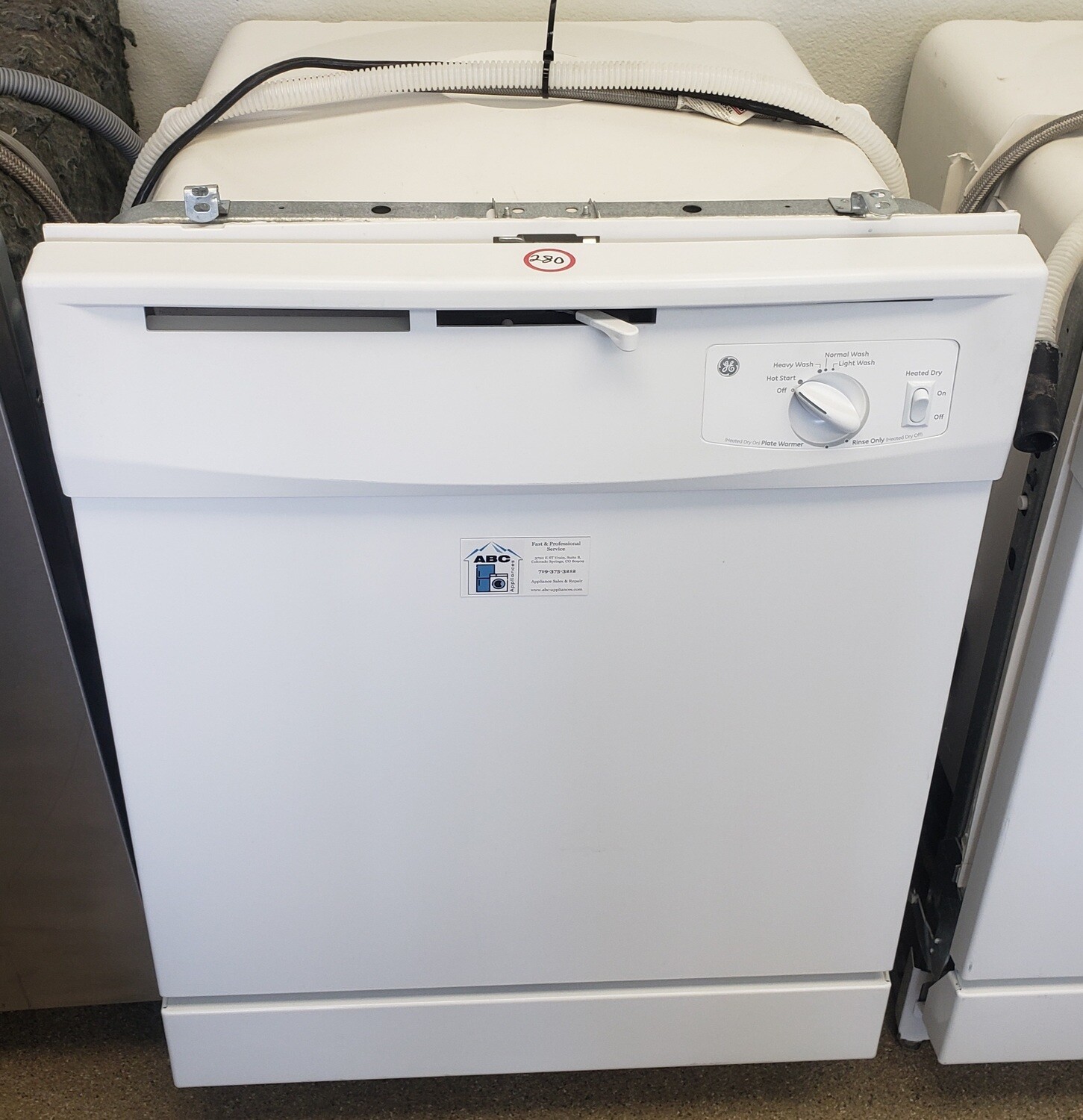 GE White BuiltIn Electric Dishwasher