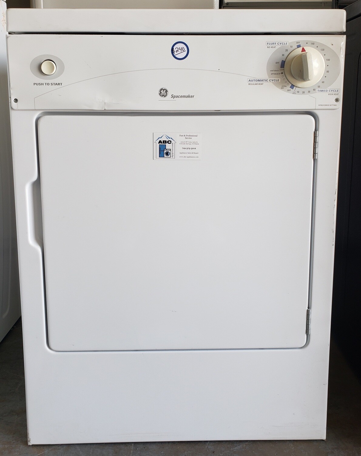 GE 3.6 cu. ft. 120Volt White Stackable Electric Vented Portable
