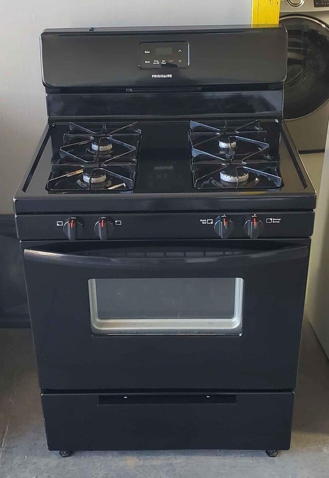 30in. Black Gas Stove Cooktop Oven 4Burner Stove