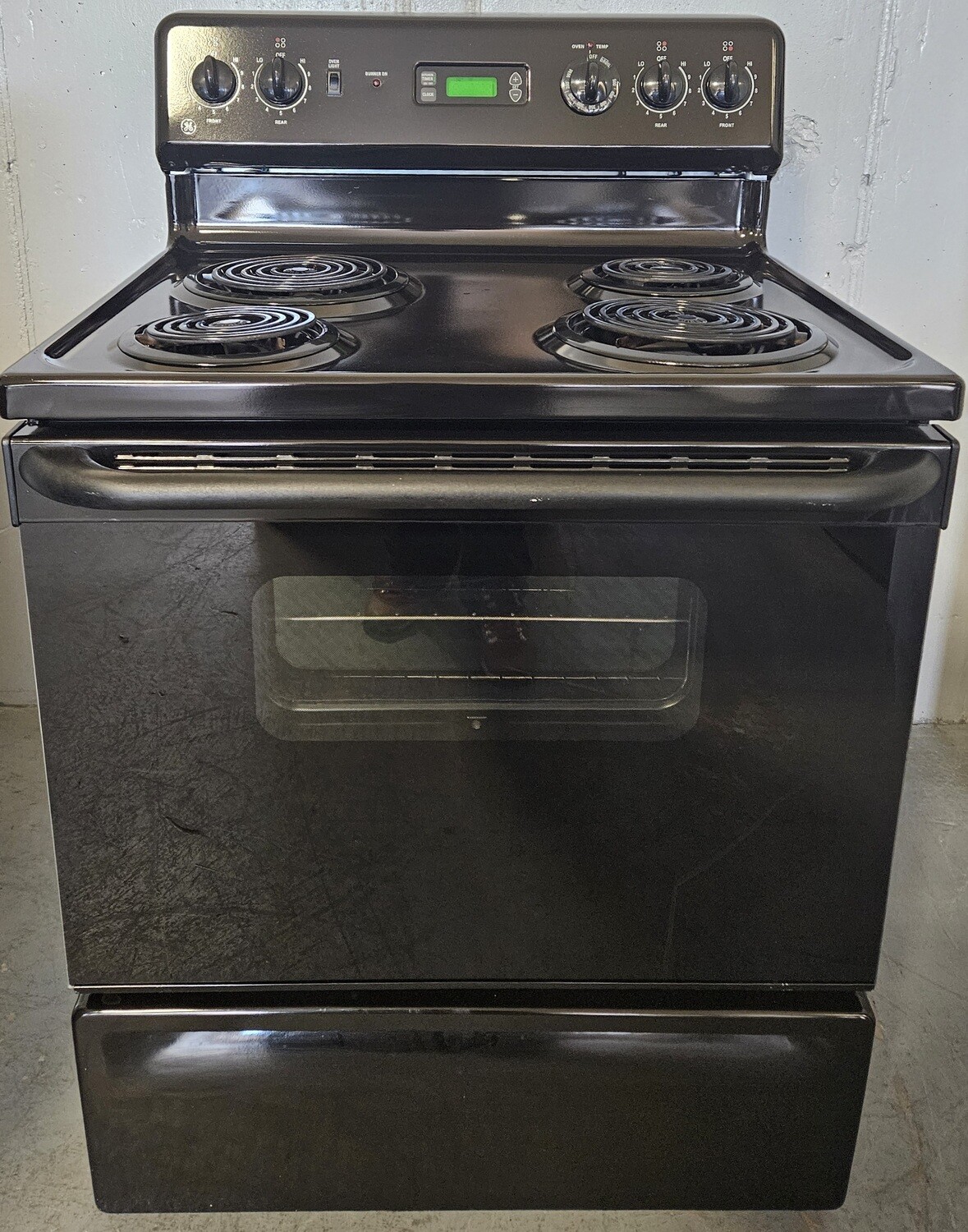 30" GE Black Coil Top Electric Powered Range Stove Oven