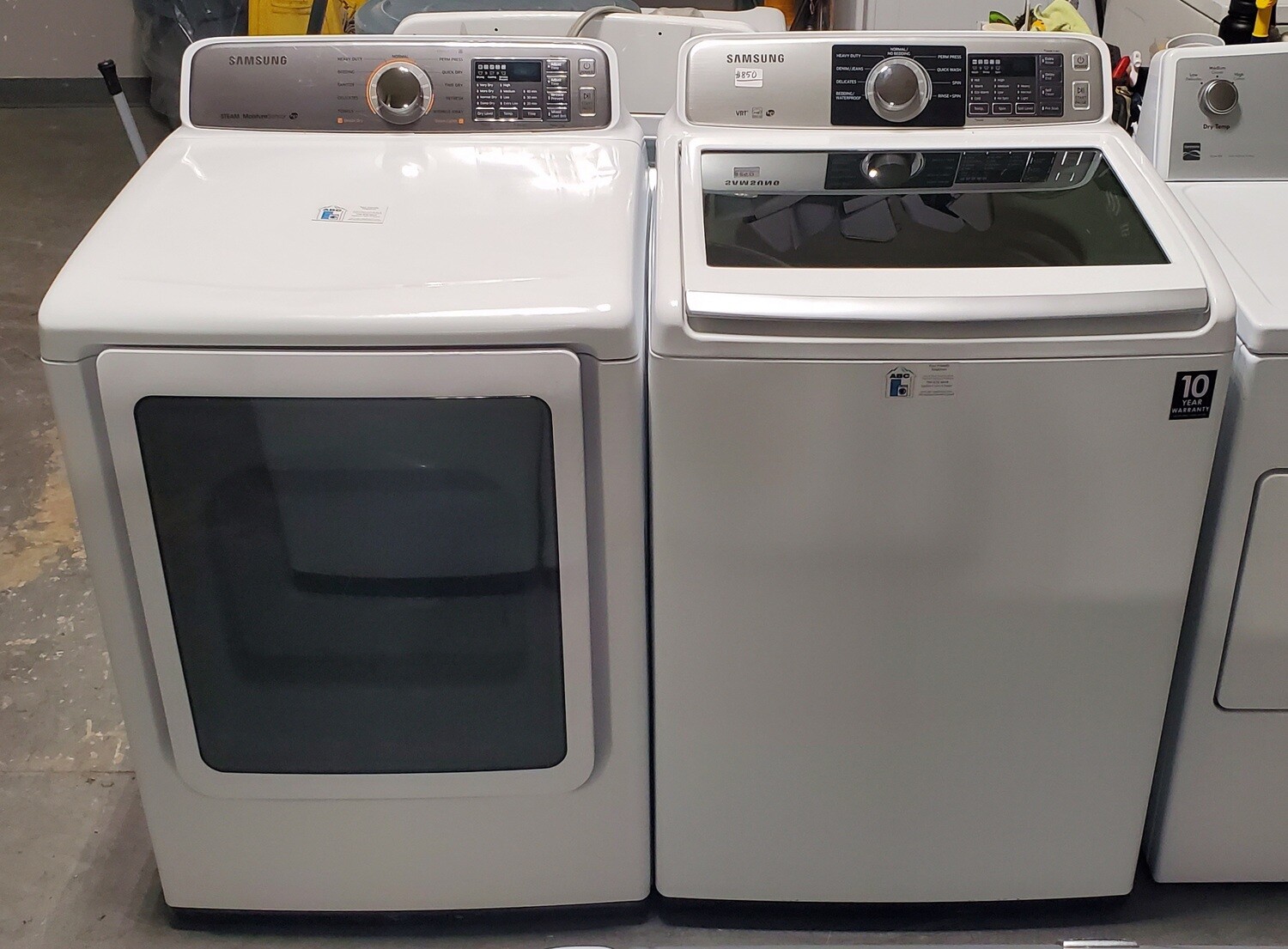 27in. Samsung Large Capacity High Efficiency Washer & Matching Electric Dryer