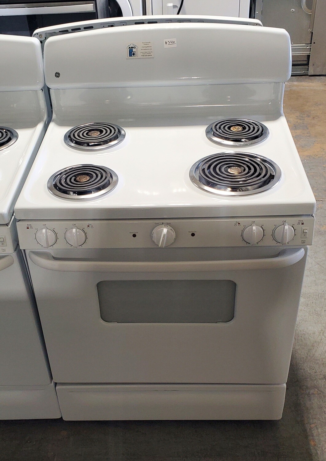 GE 30&quot; Free-Standing Electric Coil Top Range Stove Oven in White