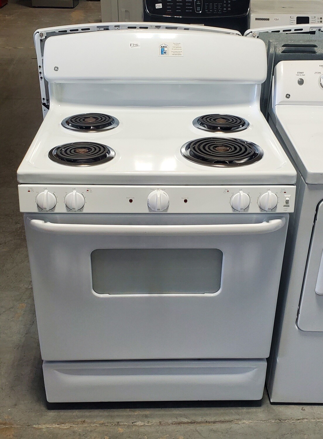 GE 30&quot; Free-Standing Electric Coil Top Range Stove Oven in White