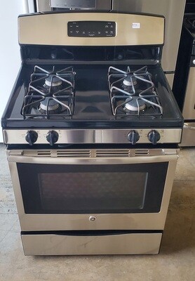 30in. GE Gas Range 4 Element Stove Oven in Stainless Steel
