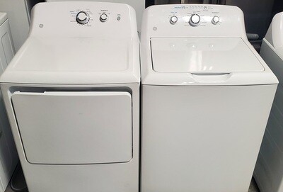 27in. GE Large Capacity HE Top Load Washer & Electric Dryer