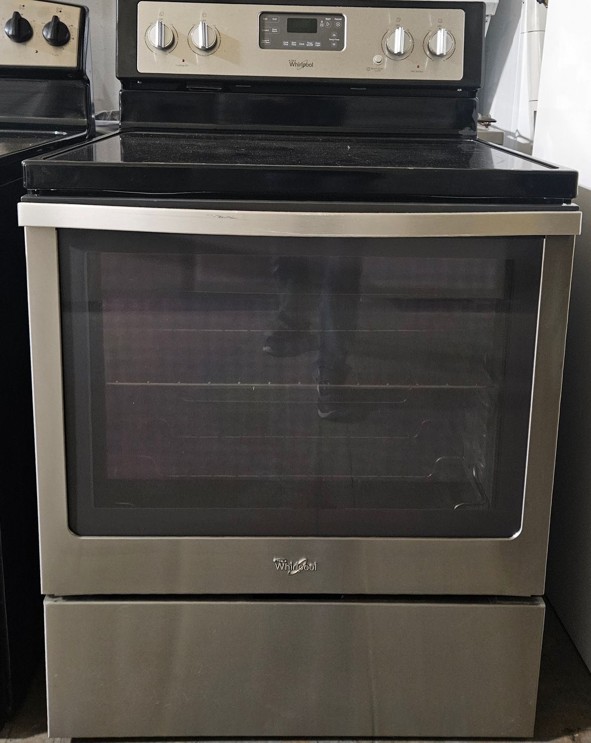 30&quot; Whirlpool Convection Smooth Top Electric Powered Range Stove Oven in Stainless Steel
