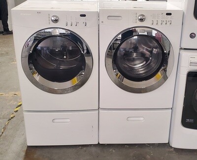 27in. Frigidaire Front Load Washer &amp; Electric Dryer Set with Pedestals