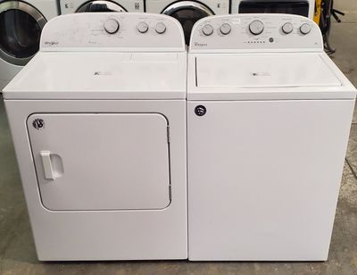 Whirlpool Top Load Washer &amp; Large Capacity Electric Dryer