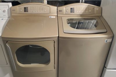 GE Profile Large Capacity Washer &amp; Electric Dryer Top Load in Bronze