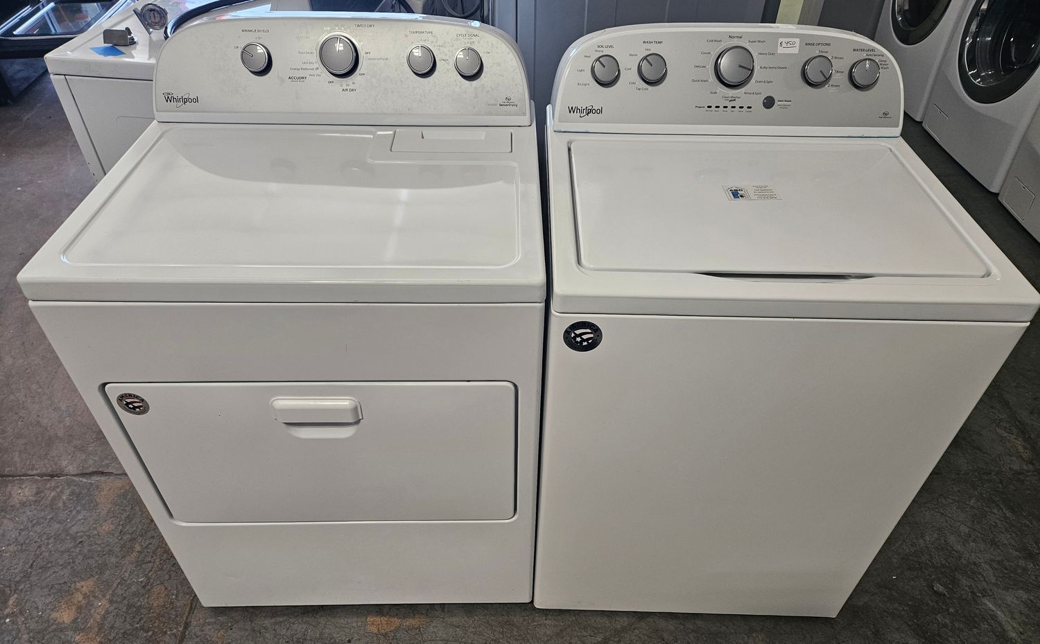 Matching Whirlpool Large Capacity Electric Washer Dryer