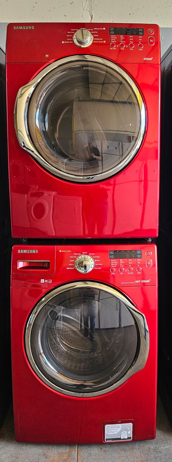 Samsung Red Front Load Electric Washer Dryer