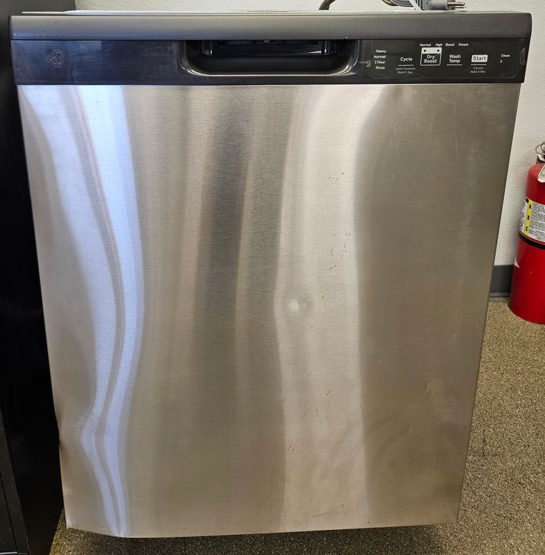 24in GE Dishwasher Built-In Model with Front Controls in Stainless Steel