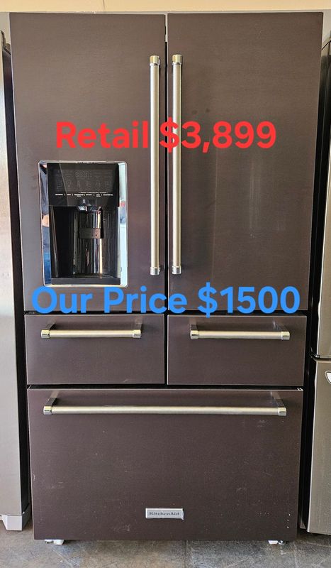 25.8 Cu.Ft. Kitchenaid 36&quot; Multi-Door Freestanding Refrigerator with Platinum Interior Design and PrintShield™ Finish