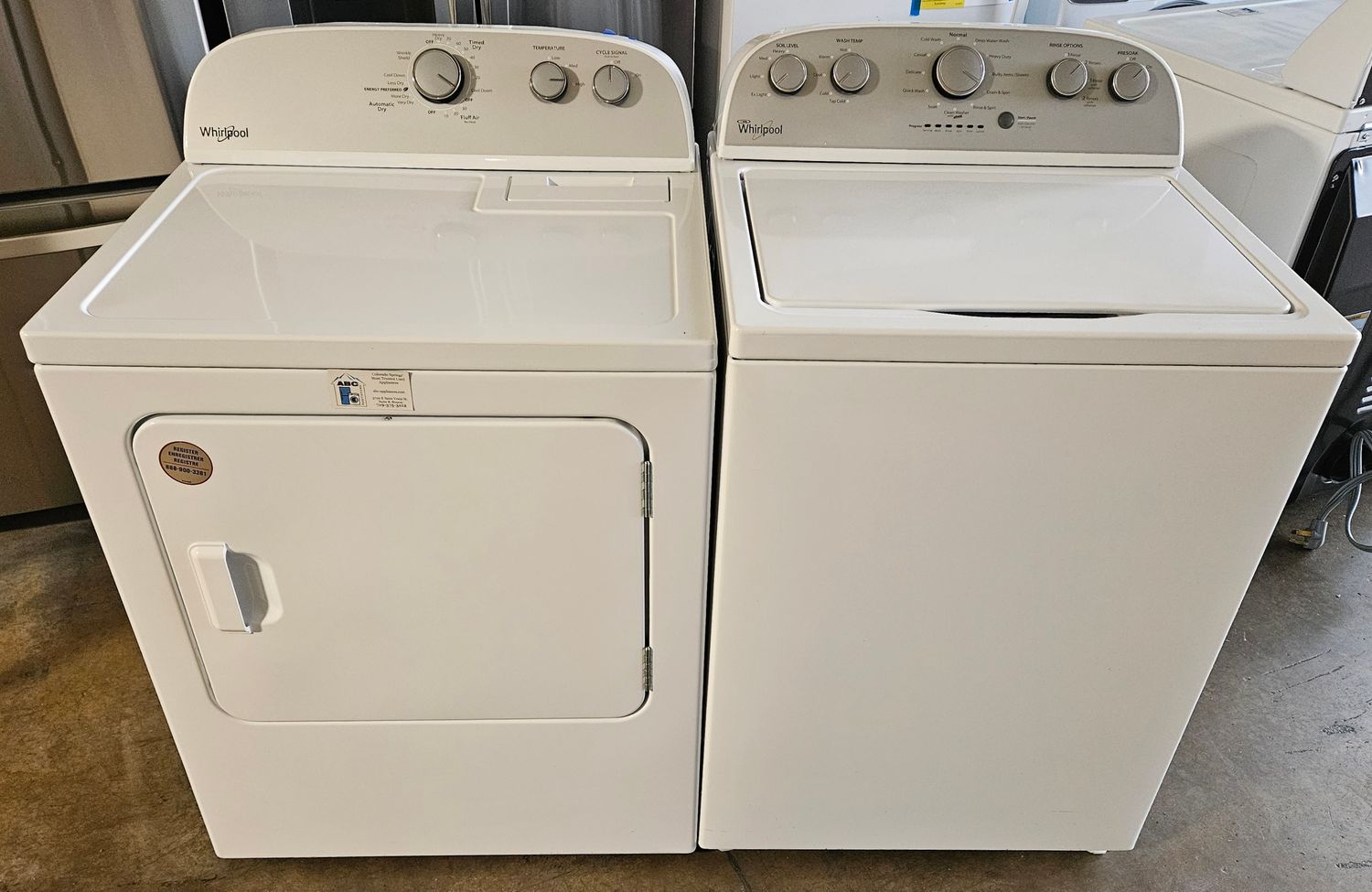 Whirlpool  Top Load Washer 3.8 cu.ft. &amp; Large Capacity Electric Dryer 7 cu.ft.
