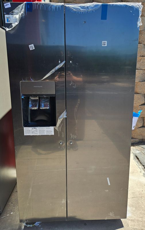 NEW! Frigidaire - 25.6 Cu. Ft. Side-by-Side Refrigerator with EvenTemp Cooling System - Black Stainless Steel