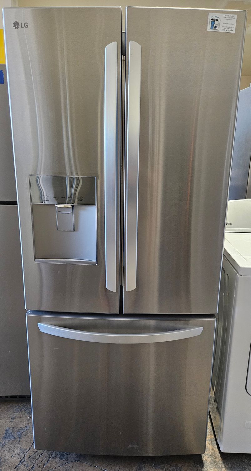 NEW! LG 30 in. W 22 cu. ft. French Door Refrigerator with Water Dispenser in Stainless Steel