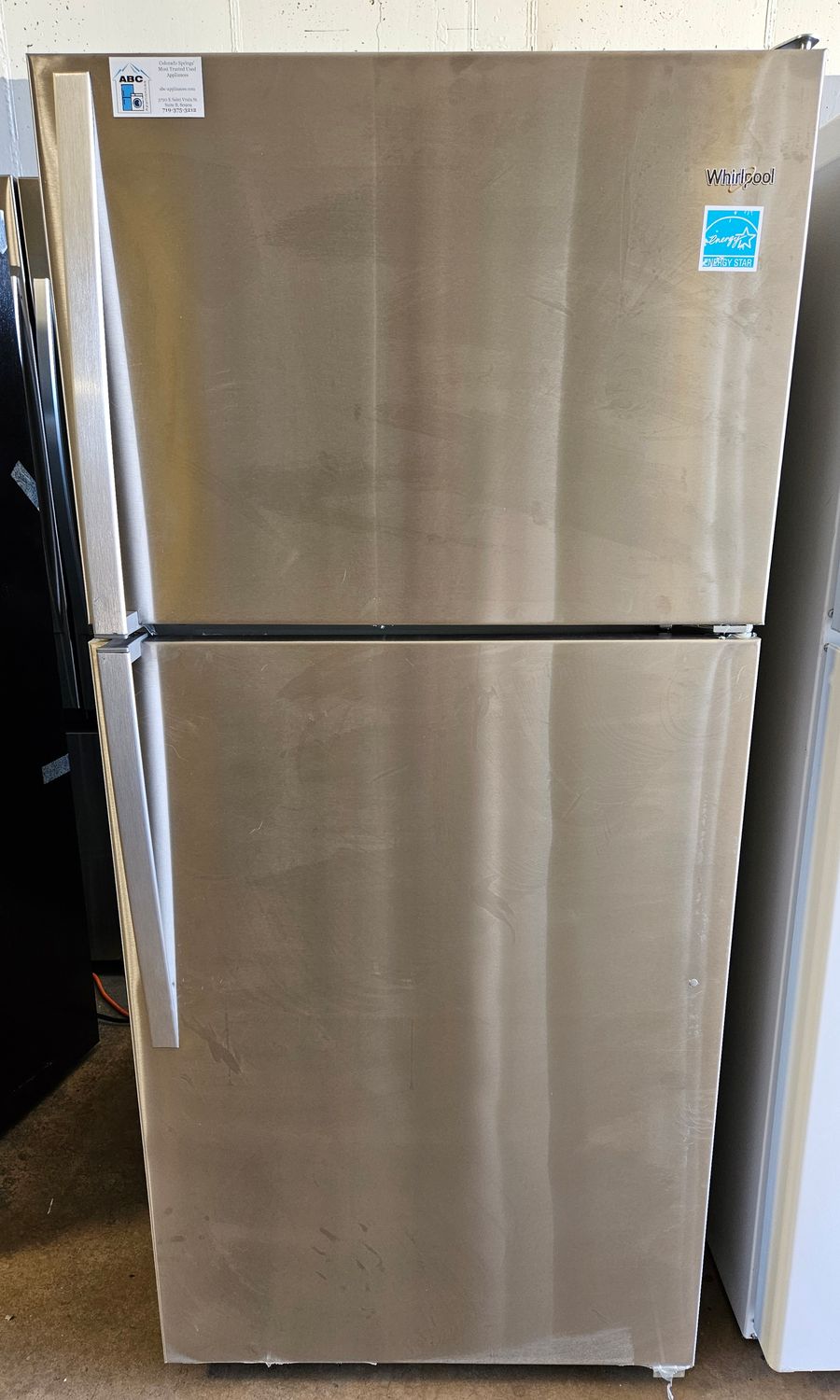 NEW! Whirlpool 30 in. 18.3 cu. ft. Top Freezer Refrigerator Built-In Stainless Steel