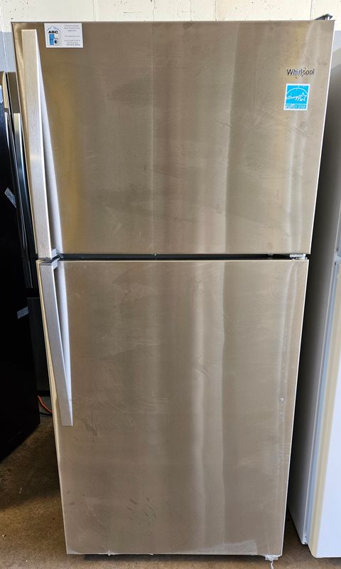 NEW! Whirlpool 30 in. 18.3 cu. ft. Top Freezer Refrigerator Built-In Stainless Steel