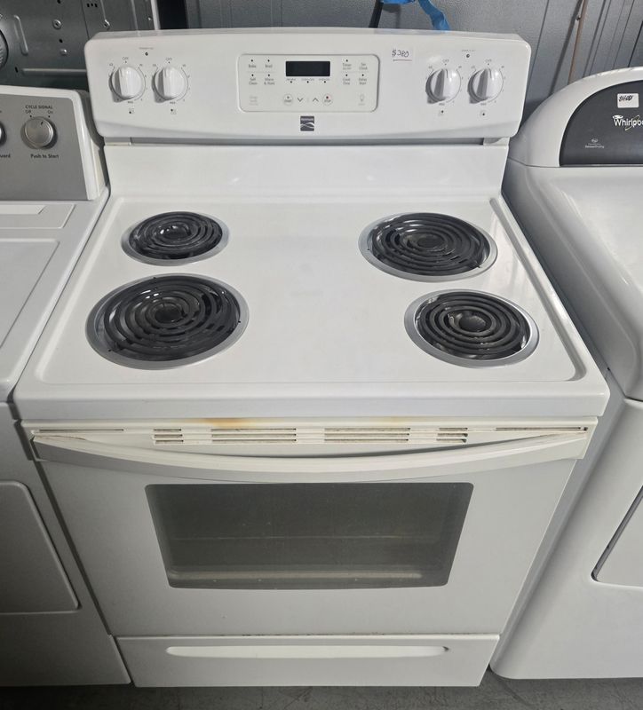 30in. Kenmore White Coil Top Stove Oven Range