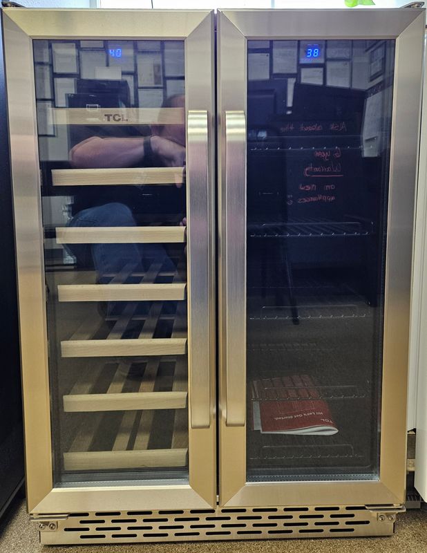 NEW! TCL 23.4&quot;  20-Bottle Stainless Steel Dual Zone Cooling Built-in/Freestanding Indoor Wine Cooler