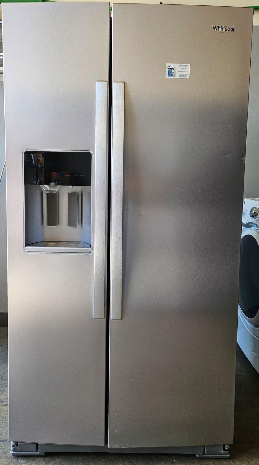 NEW! 21 cu.ft. Whirlpool Side-by-Side Fridge in Stainless Steel