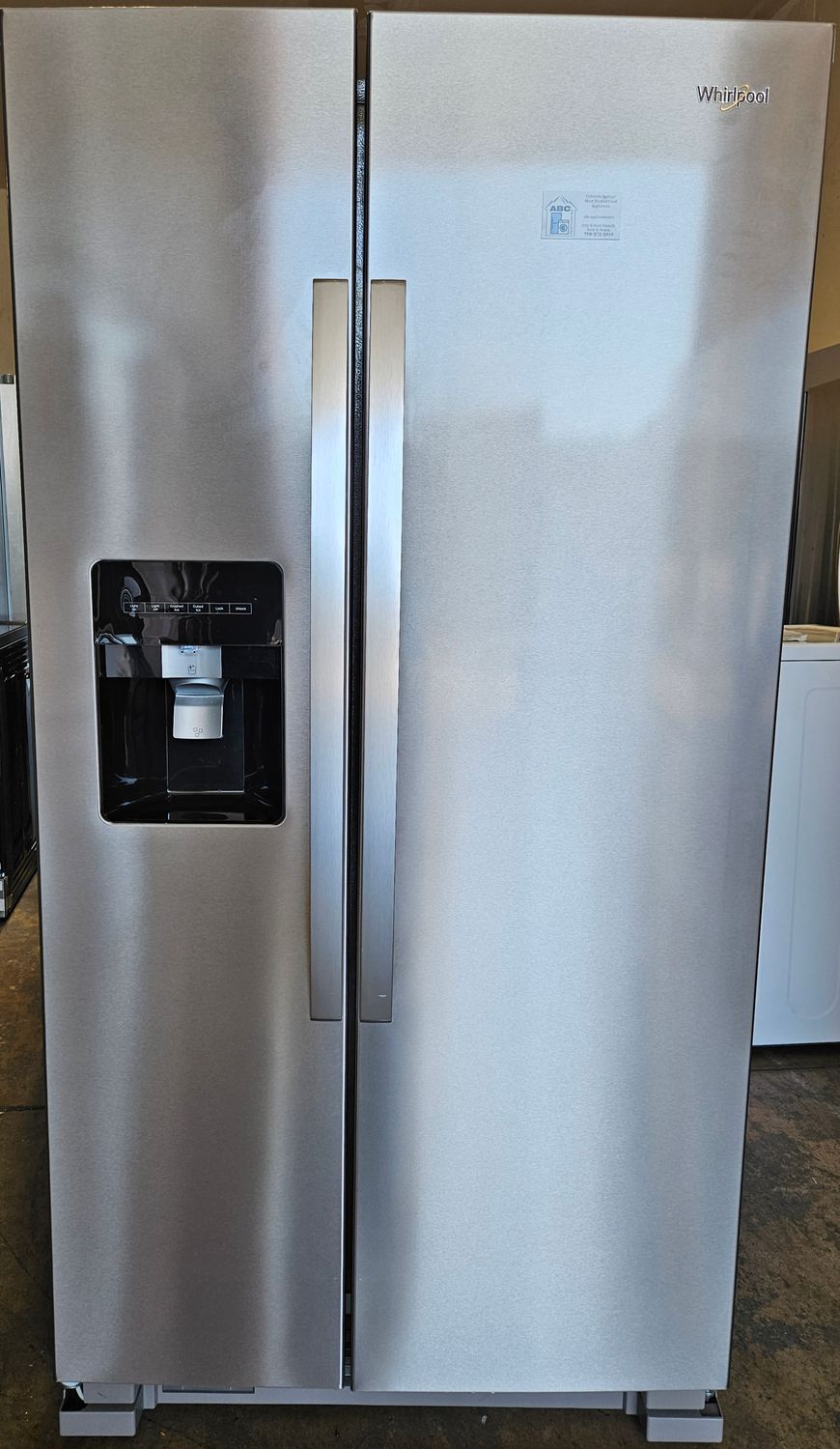 NEW! 24.6 cu.ft. Whirlpool Stainless Steel Side-by-Side Refrigerator
