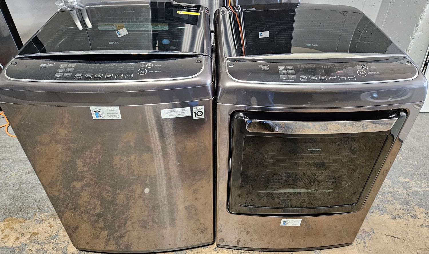 Used LG Top Load Washer (5.0cu.ft.) &amp; Large Capacity Electric Dryer (7.3cu.ft.)