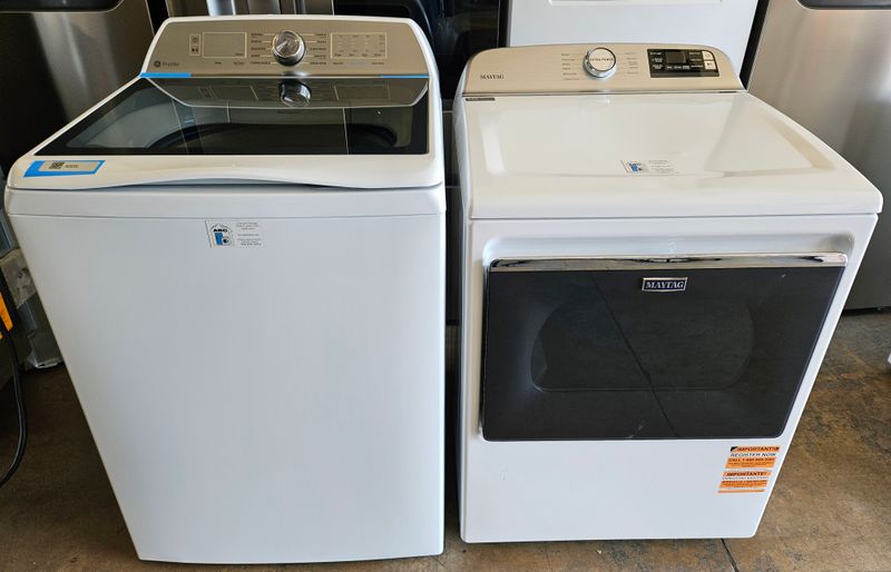 NEW! GE Top Load Washer (5.0cu.ft.) &amp; Maytag Large Capacity Electric Dryer (7.4cu.ft.)