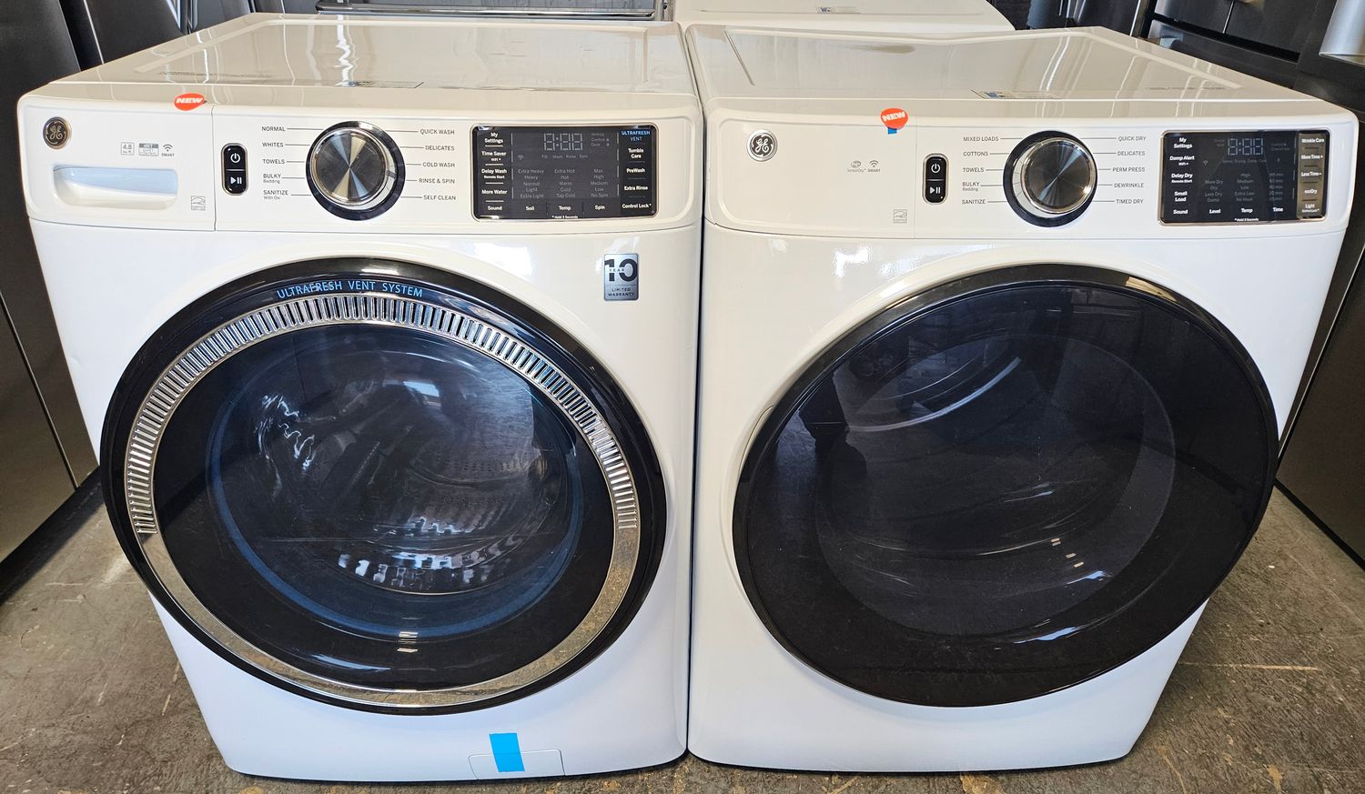 NEW! GE Front Load Washer (4.8cu.ft.) &amp; Large Capacity Electric Dryer (7.8cu.ft.)