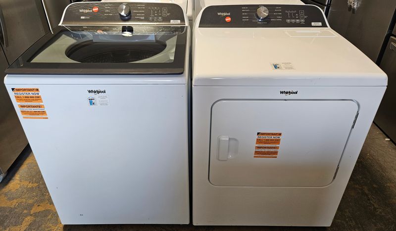NEW! Whirlpool Top Load Washer (5.3cu.ft.) &amp; Large Capacity Electric Dryer (7.0cu.ft.)