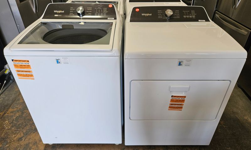 NEW! Whirlpool Top Load Washer (4.8cu.ft.) &amp; Large Capacity Electric Dryer (7.0cu.ft.)