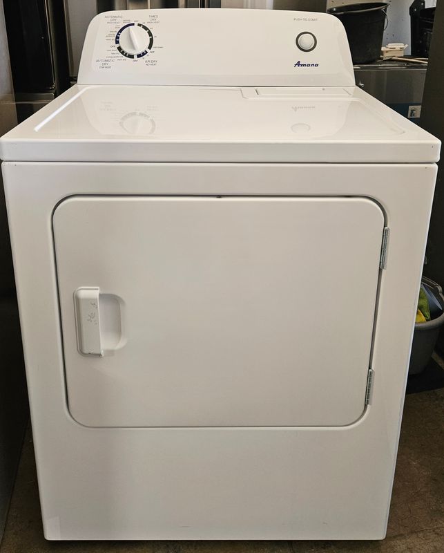 NEW! Amana 6.5 cu.ft. vented Front Load Electric Dryer in White