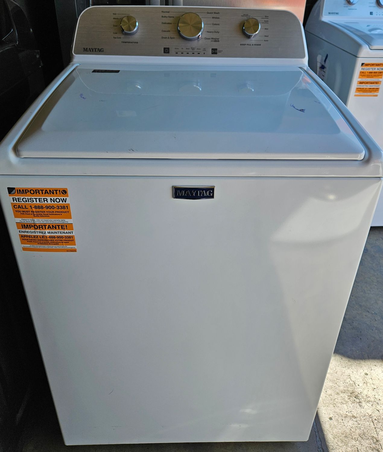 NEW! Maytag 4.5 cu. ft. Top Load Washer in White 1 Year Full Warranty