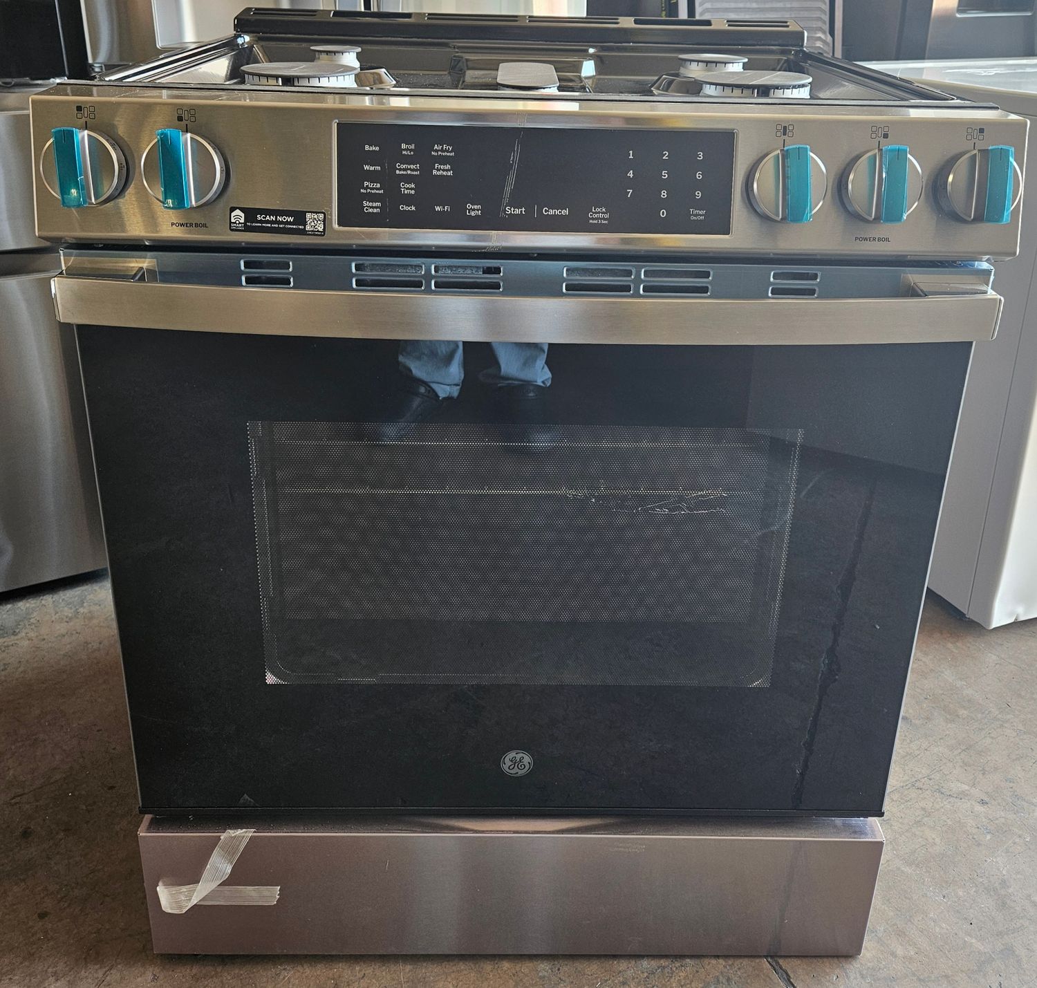 NEW! GE 30 in. 5-Burners Slide-In Smart Gas Convection Range 1 YearWarranty