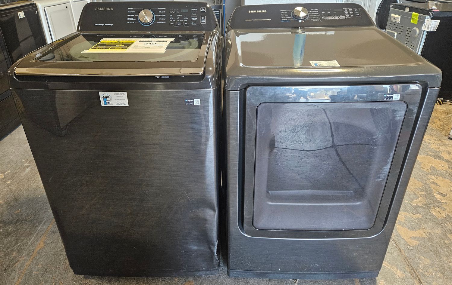 NEW! Samsung Top Load Washer 4.7cu.ft. &amp; Large Capacity Electric Dryer 7.4cu.ft.