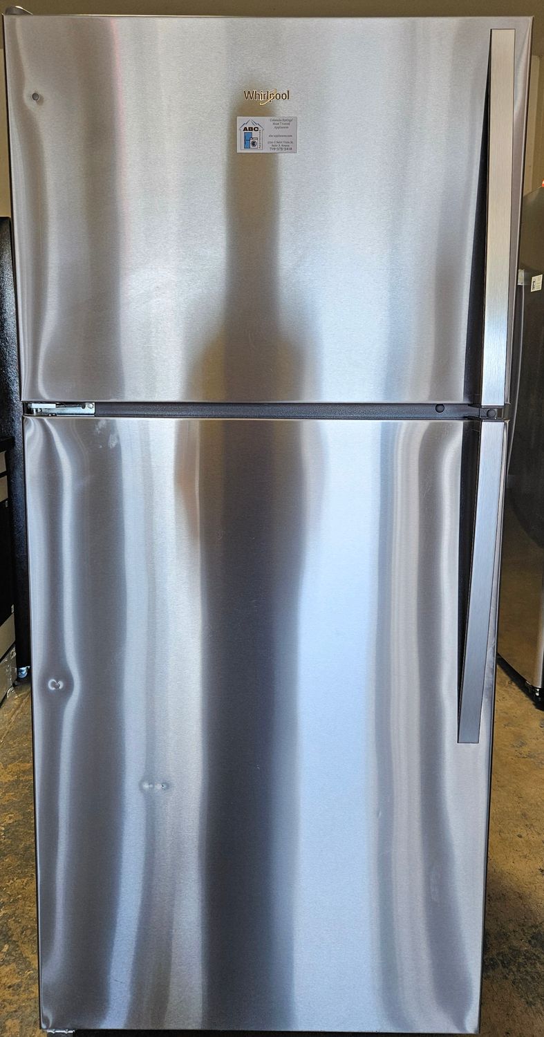 NEW! 18 cu.ft. Whirlpool 30&quot; Wide Top Freezer Refrigerator in Stainless Steel