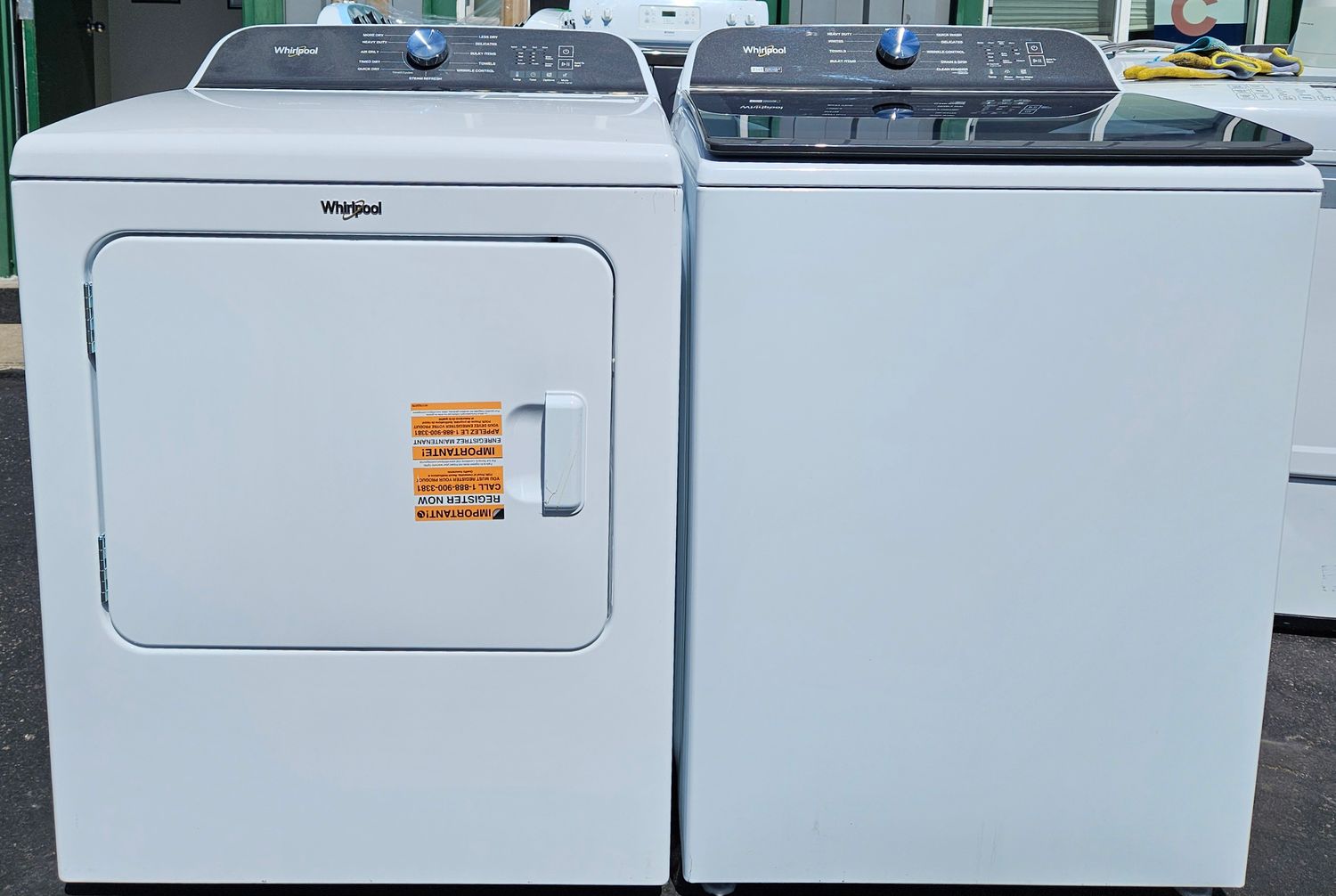 NEW! Whirlpool Top Load Washer 5.3cu.ft. &amp; Large Capacity Electric Dryer 7cu.ft.