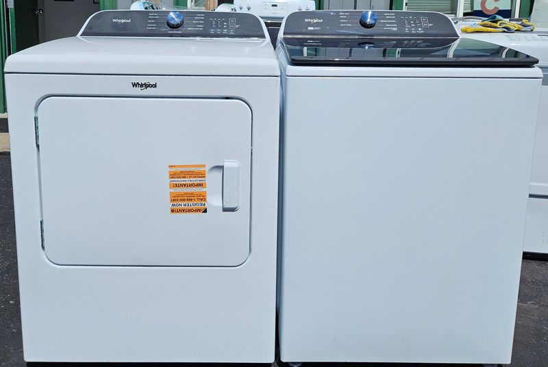 NEW! Whirlpool Top Load Washer 5.3cu.ft. &amp; Large Capacity Electric Dryer 7cu.ft.