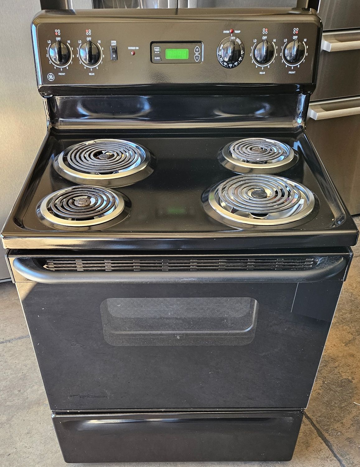 USED 30in GE Black Electric Coil Range Stove Oven 90 Day Warranty