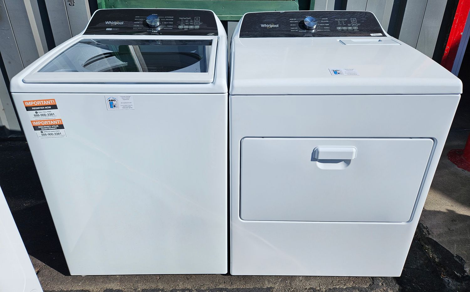 NEW! Whirlpool Top Load Washer (4.8cu.ft.) &amp; Large Capacity Electric Dryer (7.0cu.ft.)