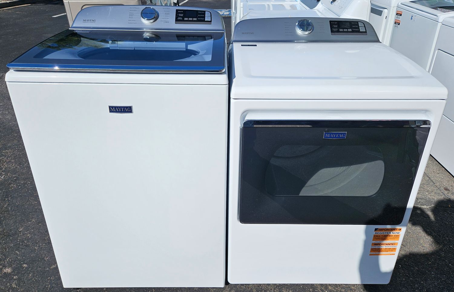 NEW! Maytag Top Load Washer (5.3cu.ft.) &amp; Large Capacity Electric Dryer (7.4cu.ft.)