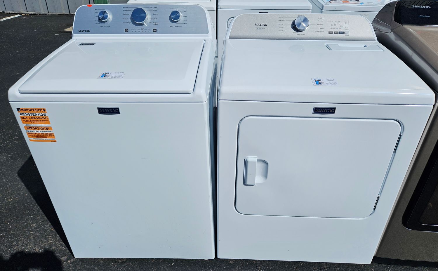 NEW! Maytag Top Load Washer (4.5cu.ft.) &amp; Large Capacity Electric Dryer (7.0cu.ft.)