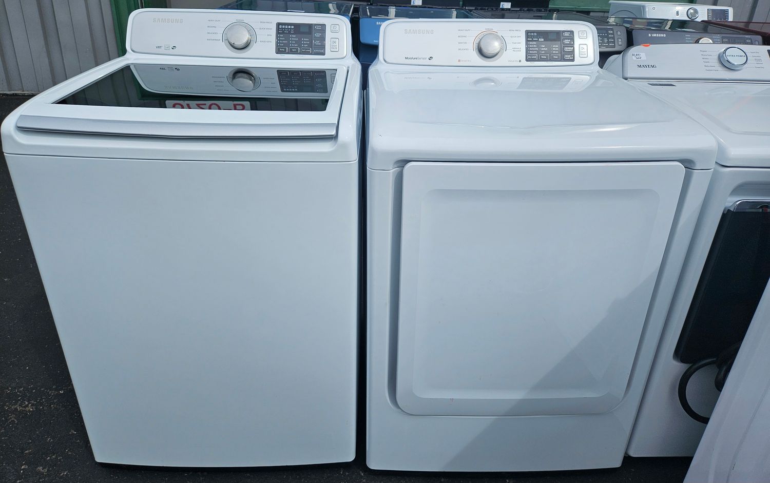 USED Samsung Top Load Washer 5.2 cu.ft. &amp; Large Capacity Electric Dryer 7.4 cu.ft.