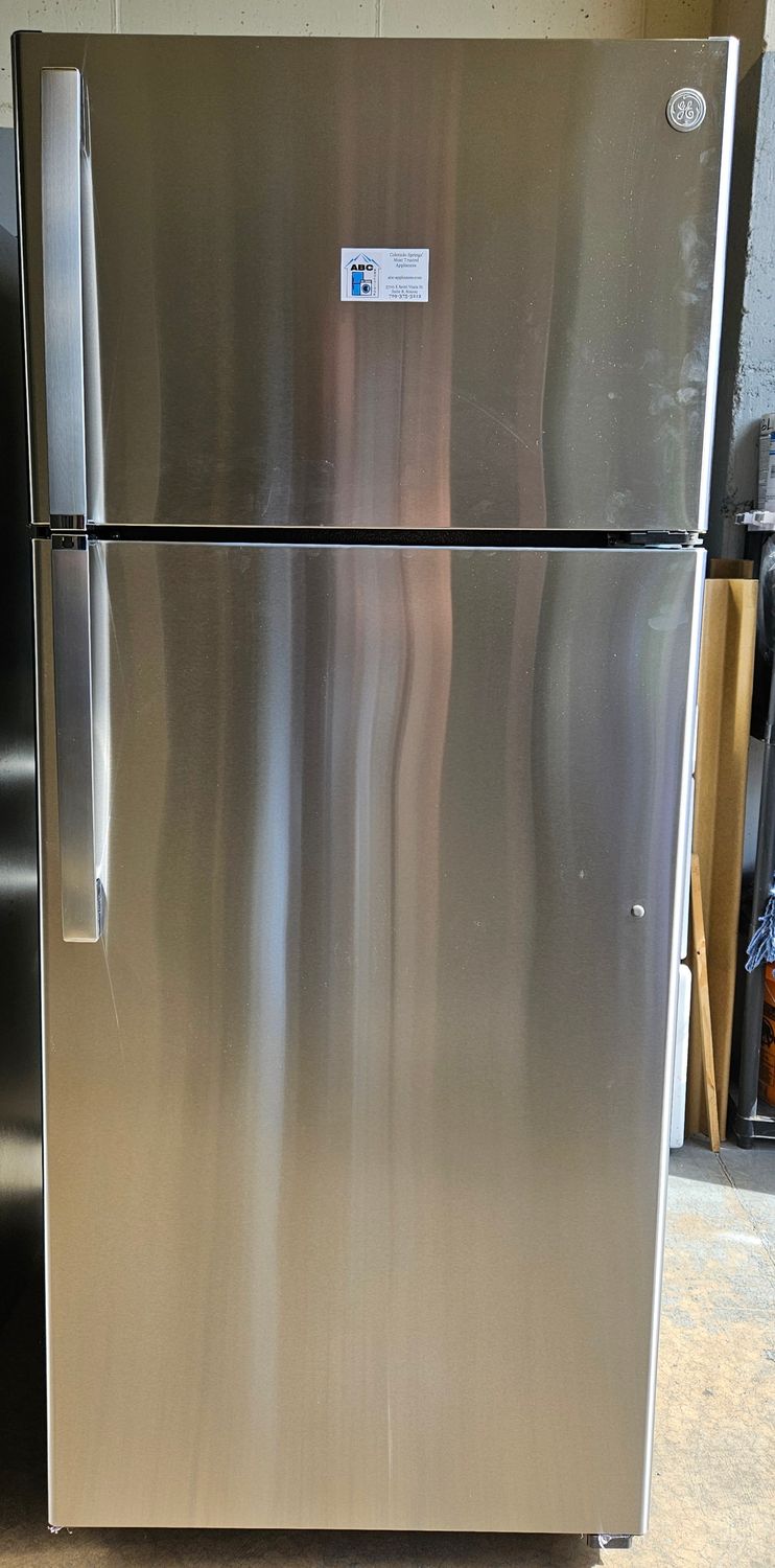 NEW! GE 17.5 Cu. Ft. Top-Freezer Refrigerator in Stainless Steel