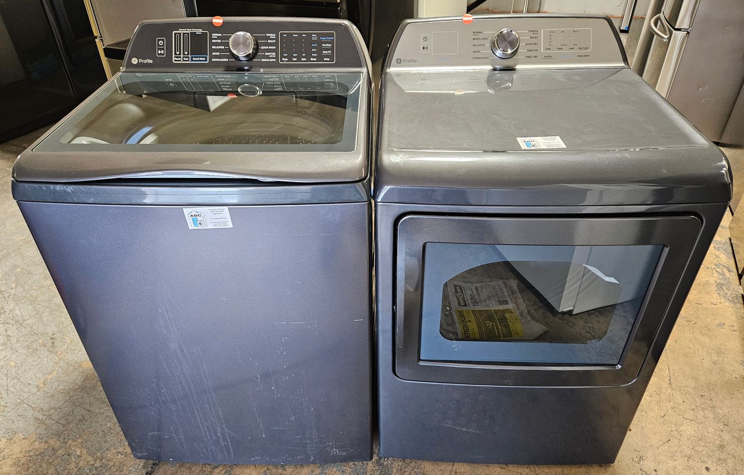 NEW! GE Profile Top Load Washer (5.4cu.ft.) &amp; Large Capacity Electric Dryer (7.4cu.ft.)