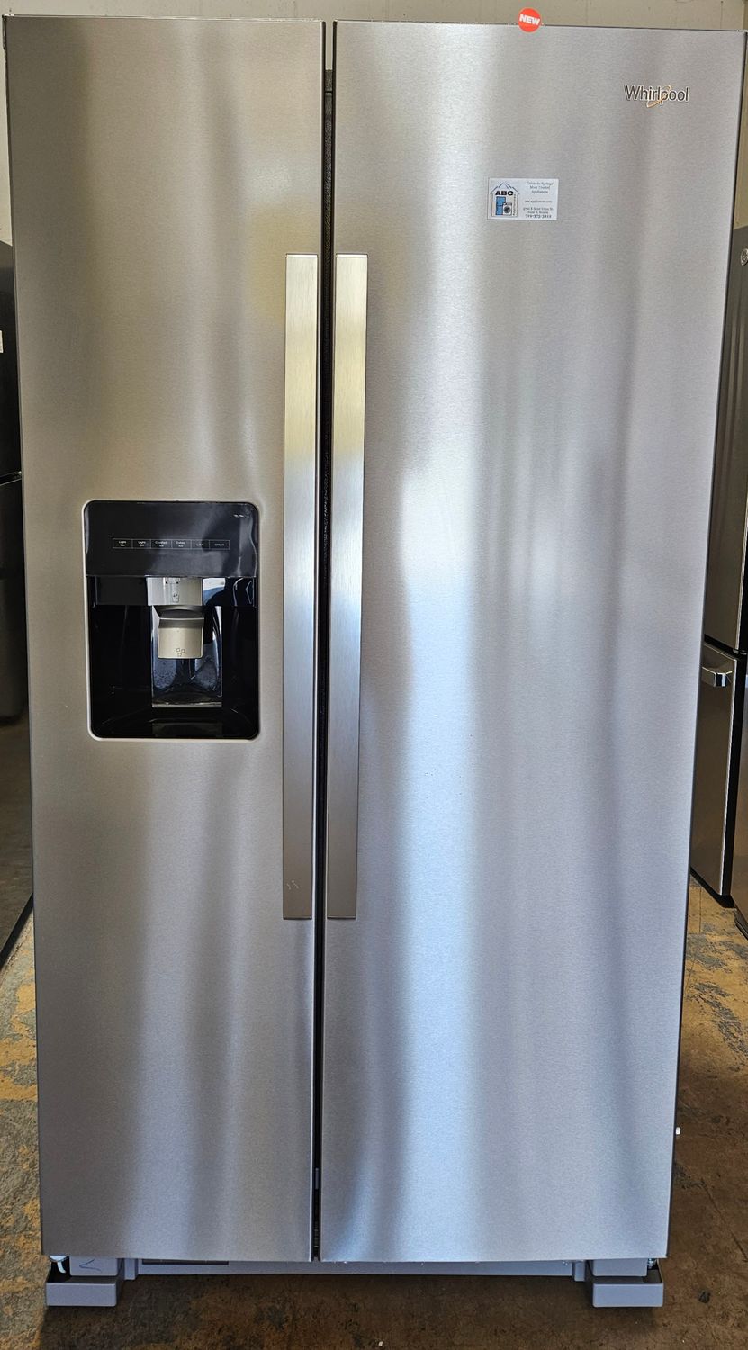 NEW! 24.6 cu.ft. Whirlpool Stainless Steel Side-by-Side Refrigerator