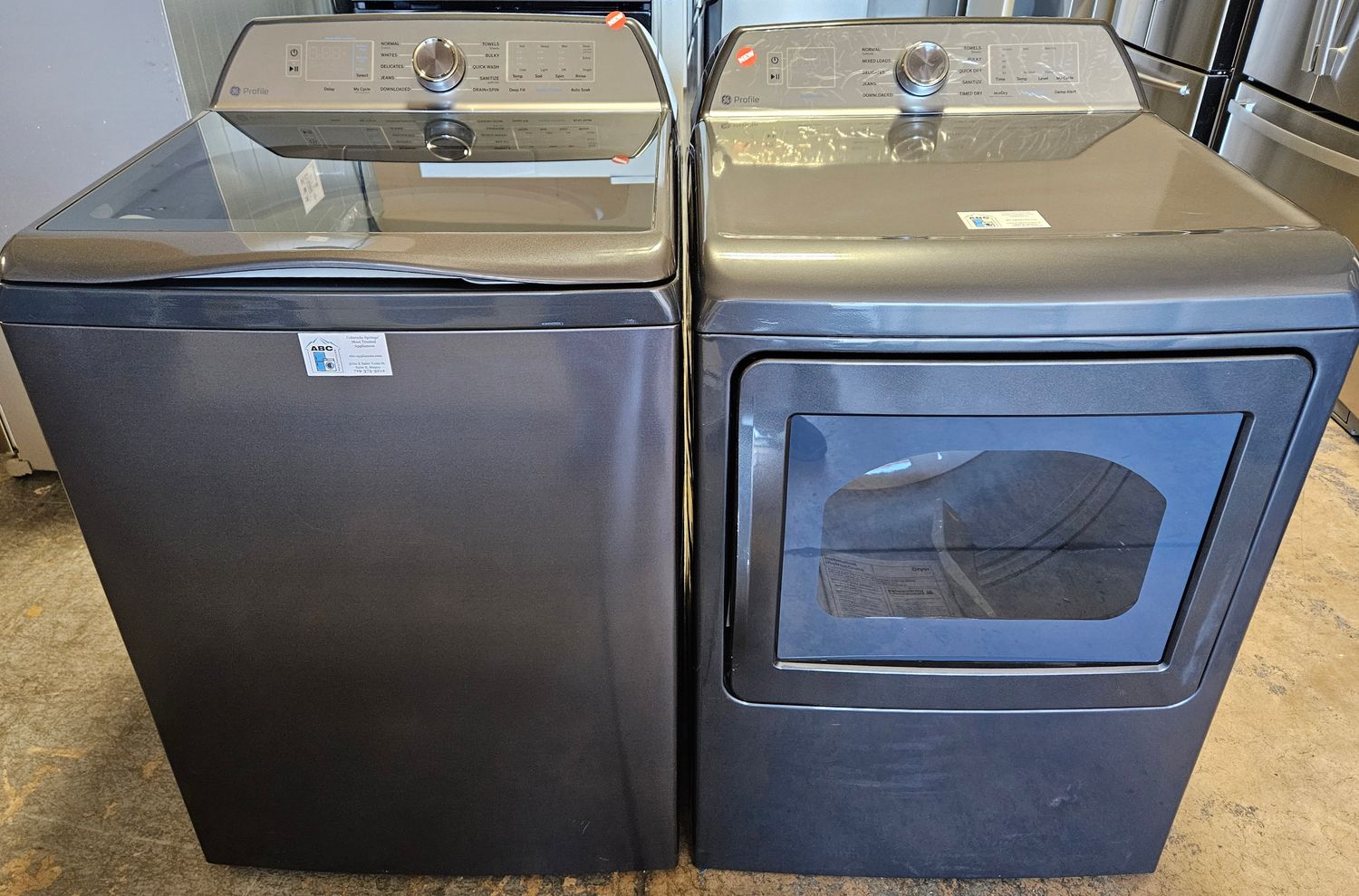 NEW! GE Profile Top Load Washer (5.0cu.ft.) &amp; Large Capacity Electric Dryer (7.4cu.ft.)