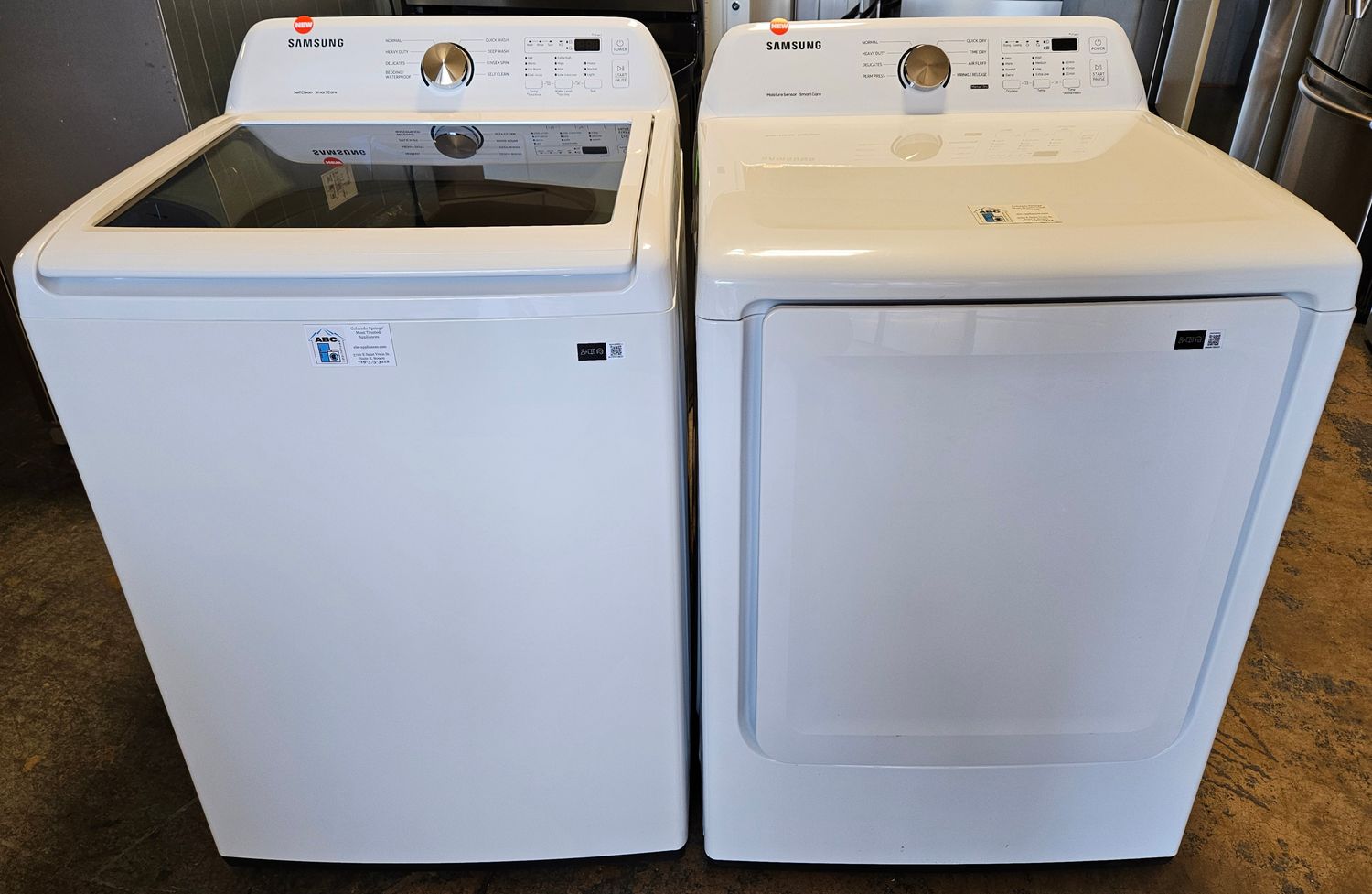 NEW! Samsung Top Load Washer (4.4cu.ft.) &amp; Large Capacity Electric Dryer (7.2cu.ft.)