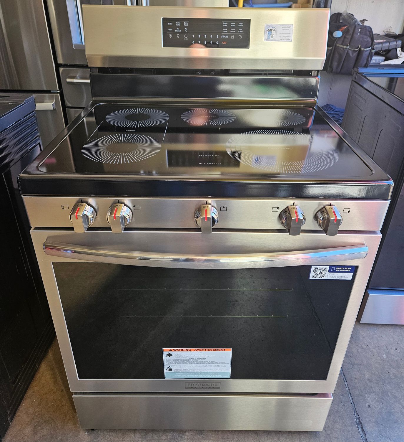 NEW! 30in Frigidaire Rear Control Electric Range with Total Convection